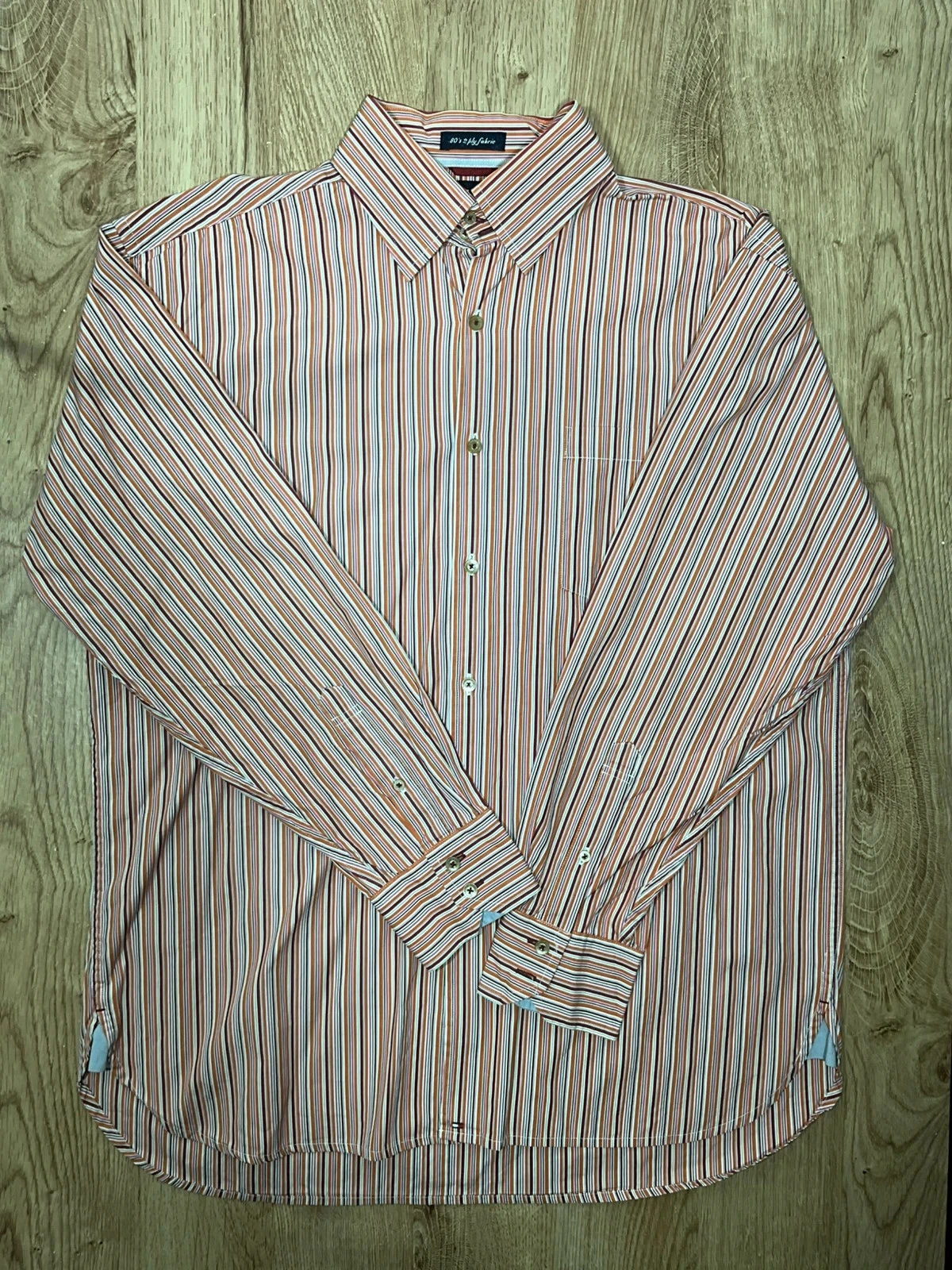 Chemise Tommy Hilfiger Manches Longues L Vintage 100% Coton Rayée Multicolore – photo 2